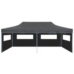 Berkfield Home Folding Pop-up Partytent with Sidewalls 3x6 m Anthracite in Black - thumbnail 2
