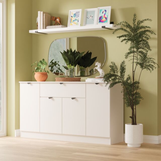 Ready Assembled 2 U Norway 4 Door 1 Drawer Wide Unit (Ready Assembled) in Taupe - image 1