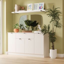 Ready Assembled 2 U Norway 4 Door 1 Drawer Wide Unit (Ready Assembled) in Taupe - thumbnail 1