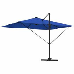 Berkfield Home Cantilever Roma Parasol with LEDs Azure Blue 352x251x265 cm Aluminium - Size: 352 x 251 x 265 cm - thumbnail 8