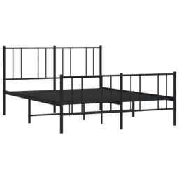Berkfield Home Metal Bed Frame with Headboard & Footboard Black 120x190 cm Small Double - thumbnail 5