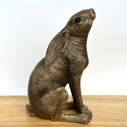 Animal Crackers Bronze Moongazing Hare, Leonardo Reflections Range, Gift Boxed, Height 18cm
