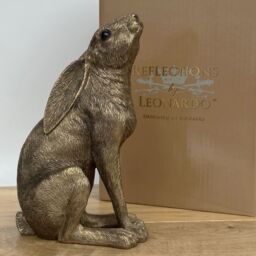 Animal Crackers Bronze Moongazing Hare, Leonardo Reflections Range, Gift Boxed, Height 18cm - thumbnail 2