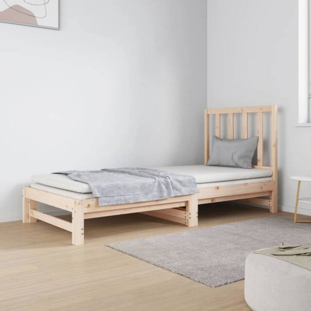 Berkfield Home Pull-out Day Bed 2x(90x190) cm Solid Wood Pine in Brown - image 1