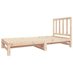 Berkfield Home Pull-out Day Bed 2x(90x190) cm Solid Wood Pine in Brown - thumbnail 4