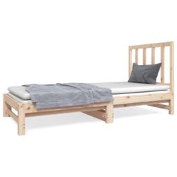 Berkfield Home Pull-out Day Bed 2x(90x190) cm Solid Wood Pine in Brown - thumbnail 2