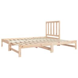 Berkfield Home Pull-out Day Bed 2x(90x190) cm Solid Wood Pine in Brown - thumbnail 5