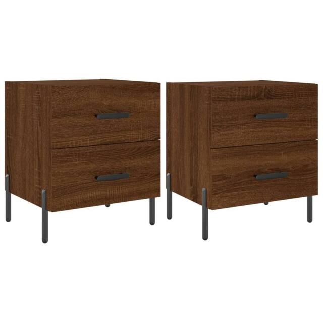Berkfield Home Bedside Cabinets 2 pcs Brown Oak 40x35x47.5 cm Engineered Wood - image 1