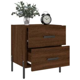 Berkfield Home Bedside Cabinets 2 pcs Brown Oak 40x35x47.5 cm Engineered Wood - thumbnail 4