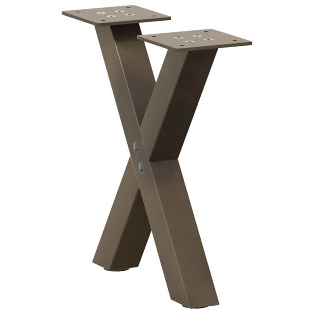 Berkfield Home Coffee Table Legs X-Shaped 2 pcs Natural Steel 30x(30-31) cm Steel in Brown - image 1