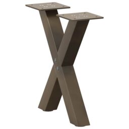 Berkfield Home Coffee Table Legs X-Shaped 2 pcs Natural Steel 30x(30-31) cm Steel in Brown