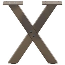Berkfield Home Coffee Table Legs X-Shaped 2 pcs Natural Steel 30x(30-31) cm Steel in Brown - thumbnail 4