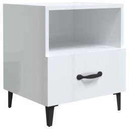 Berkfield Home Elegant Bedside Cabinets 2 pcs High Gloss White Engineered Wood