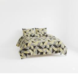 Snug City Geometric Print Duvet Set Trendy Minimalist Bedding for Modern Homes in Grey - Size: Super King - thumbnail 2