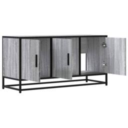 Berkfield Home TV Cabinet Grey Sonoma 100x35x50 cm Engineered Wood & Metal - Size: 100 x 35 x 50 cm - thumbnail 7