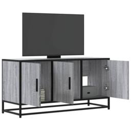 Berkfield Home TV Cabinet Grey Sonoma 100x35x50 cm Engineered Wood & Metal - Size: 100 x 35 x 50 cm - thumbnail 2