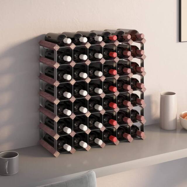 Berkfield Home Wine Rack for 42 Bottles Brown Solid Wood Pine - image 1