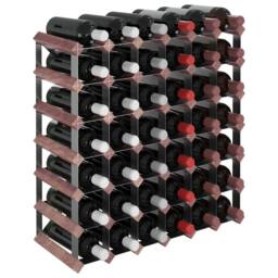 Berkfield Home Wine Rack for 42 Bottles Brown Solid Wood Pine - thumbnail 3