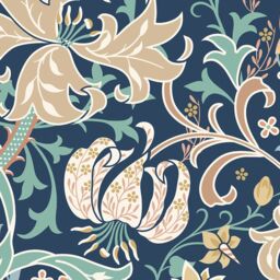 Origin Murals Trailing Lily Wall Mural in Navy - Size: W300 cm x H240 cm - thumbnail 3