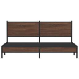 Berkfield Home Metal Bed Frame without Mattress Brown Oak 160x200 cm - thumbnail 5