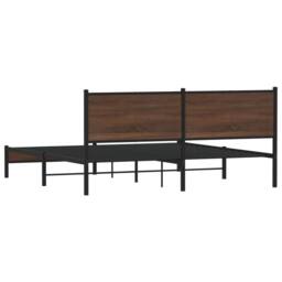 Berkfield Home Metal Bed Frame without Mattress Brown Oak 160x200 cm - thumbnail 7