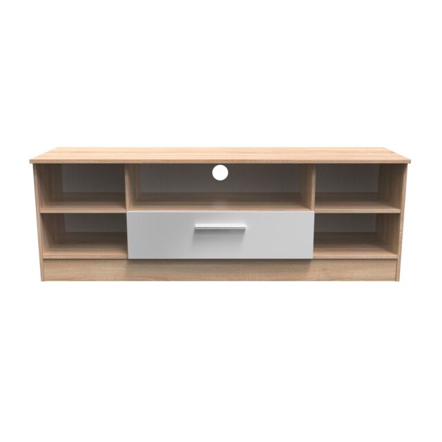 Ready Assembled 2 U Trent Wide 1 Drawer TV & Media Unit (Ready Assembled) in Grey - image 1