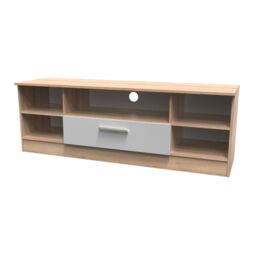 Ready Assembled 2 U Trent Wide 1 Drawer TV & Media Unit (Ready Assembled) in Grey - thumbnail 3