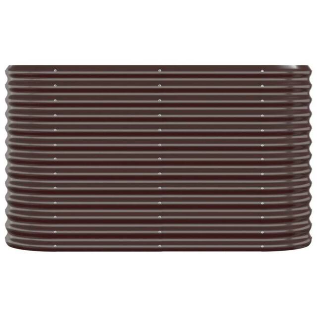 Berkfield Home Garden Raised Bed Powder-coated Steel 114x40x68 cm Brown - Size: 114 x 40 x 68 cm - image 1