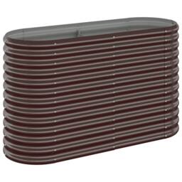Berkfield Home Garden Raised Bed Powder-coated Steel 114x40x68 cm Brown - Size: 114 x 40 x 68 cm - thumbnail 3