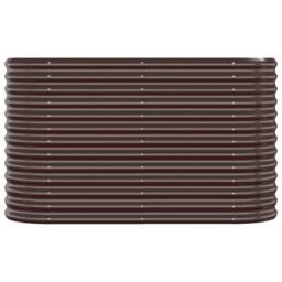Berkfield Home Garden Raised Bed Powder-coated Steel 114x40x68 cm Brown - Size: 114 x 40 x 68 cm - thumbnail 1
