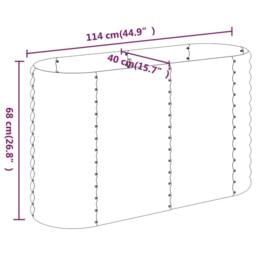 Berkfield Home Garden Raised Bed Powder-coated Steel 114x40x68 cm Brown - Size: 114 x 40 x 68 cm - thumbnail 6