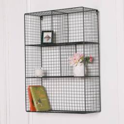 Glasstone Black Wire 5 Compartment Wall Shelf