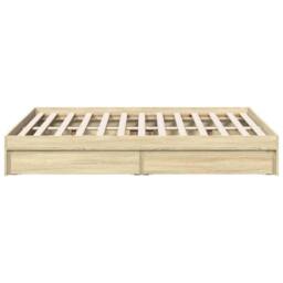 Berkfield Home Modern Bed Frame with Drawers without Mattress Sonoma Oak 140x200 cm in Light Brown - thumbnail 5
