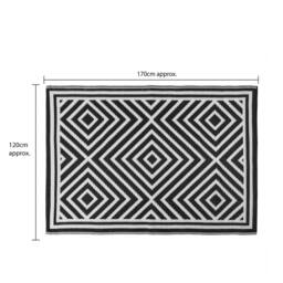 JVL The Gardener Tile Design Outdoor Patio Rug 120x170cm in Black - Size: 120 cm x 170 cm - thumbnail 9