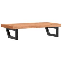 Berkfield Home Basin Shelf Wall Mounted Steel & Solid Wood Beech in Brown - thumbnail 6