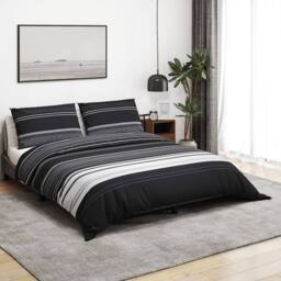 Berkfield Home Duvet Cover Set Black & White 260x240 cm Cotton - thumbnail 2
