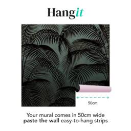 Superfresco Easy Palm Silhouette Teal Print To Order 3m x 2.8m Mural in Blue - thumbnail 3