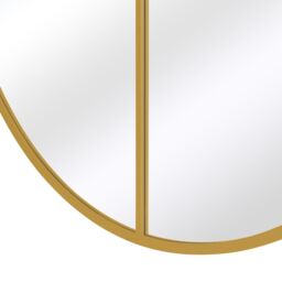 MirrorOutlet Gold XL Circular Window Metal Wall & Leaner Mirror (180 x 180CM) - Size: 1 Pack - thumbnail 4