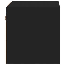 Berkfield Home TV Wall Cabinet with LED Lights Black 30x28.5x30 cm - thumbnail 9