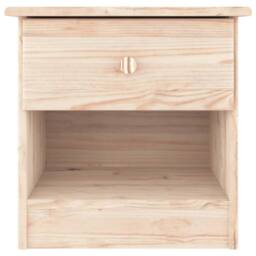 Berkfield Home Beautiful Bedside Cabinet ALTA 43x35x40.5 cm Solid Wood Pine in Natural - thumbnail 1