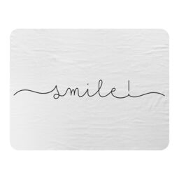 Benjamin Tate Design Text Smile Designer Blanket in Natural - Size: 120 cm x 150 cm - thumbnail 1