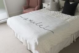 Benjamin Tate Design Text Smile Designer Blanket in Natural - Size: 120 cm x 150 cm - thumbnail 4