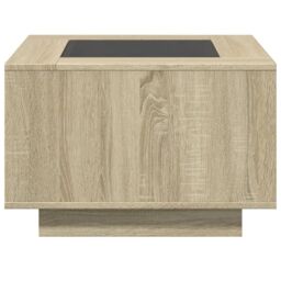 Berkfield Home Coffee Table with LED Sonoma Oak 60x60x40 cm Engineered Wood in Brown - Size: 60 x 60 x 40 cm - thumbnail 6