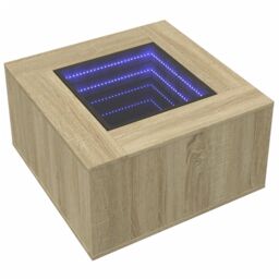 Berkfield Home Coffee Table with LED Sonoma Oak 60x60x40 cm Engineered Wood in Brown - Size: 60 x 60 x 40 cm - thumbnail 3