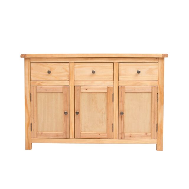 Cabinet Bits Lugo Waxed 3 Drawer 3 Door Sideboard Brass Knob in Light Brown - image 1