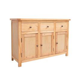 Cabinet Bits Lugo Waxed 3 Drawer 3 Door Sideboard Brass Knob in Light Brown - thumbnail 2
