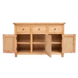 Cabinet Bits Lugo Waxed 3 Drawer 3 Door Sideboard Brass Knob in Light Brown - thumbnail 4