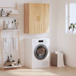 Berkfield Home Wall Mounted Cabinet Sonoma Oak 69.5x34x90 cm in Light Brown - thumbnail 2