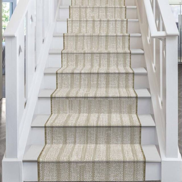 runrug Stair Runner Carpet - Reversible & Durable, 2mm - 'Mojito' in Green - Size: 70 cm x 480 cm - image 1