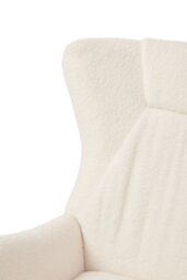 Living and Home White Lambswool Upholstered Rocking Chair - thumbnail 7